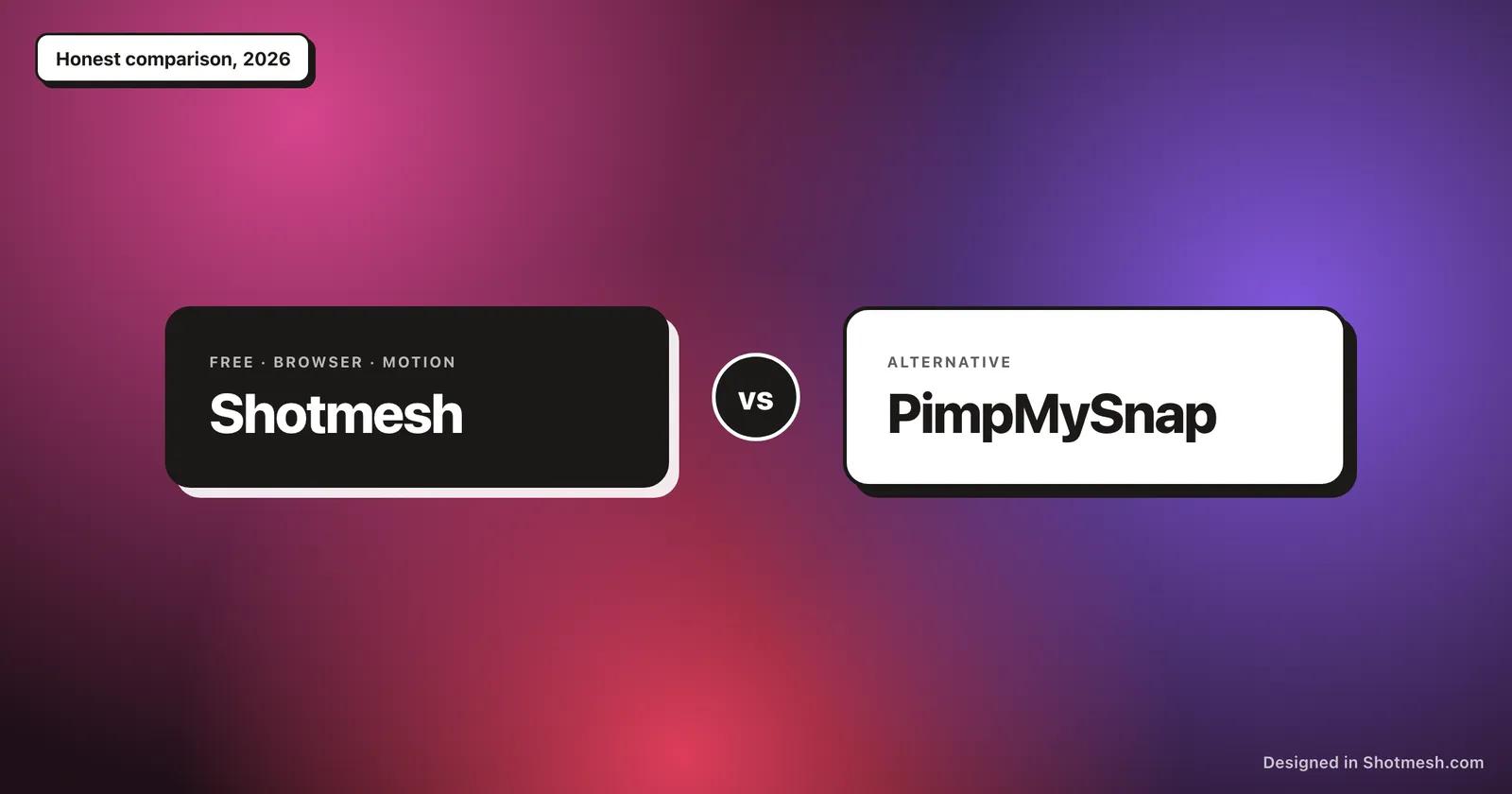 Shotmesh compared with PimpMySnap